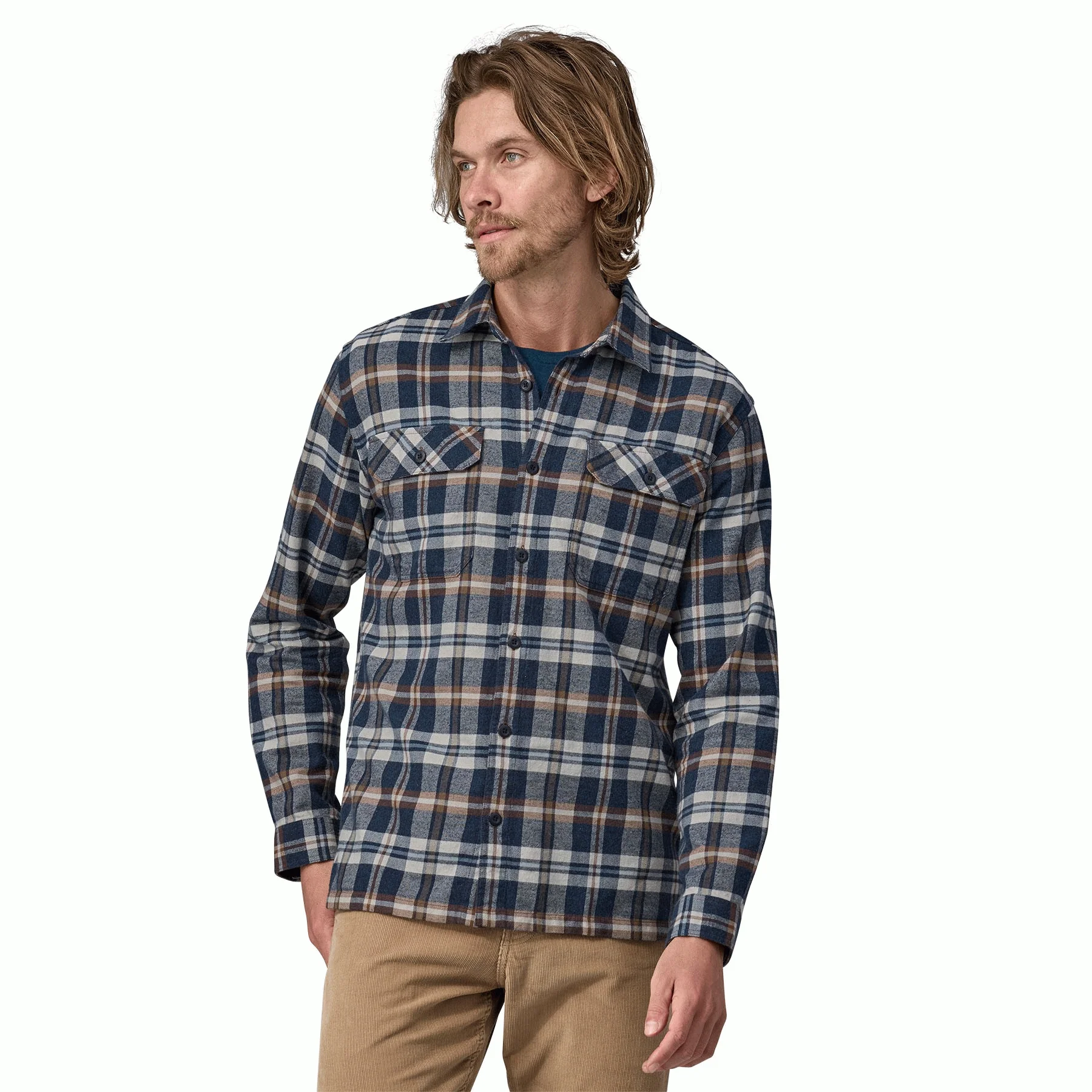 M's Long-Sleeved Organic Cotton Midweight Fjord Flannel Shirt - Image 4